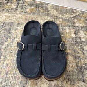 Birkenstock Buckley suede leather clog